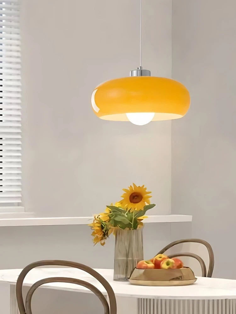 Bauhaus Glas Pendelleuchte Metall 11cm Nordisches Design Esszimmer Küche - Lamylie