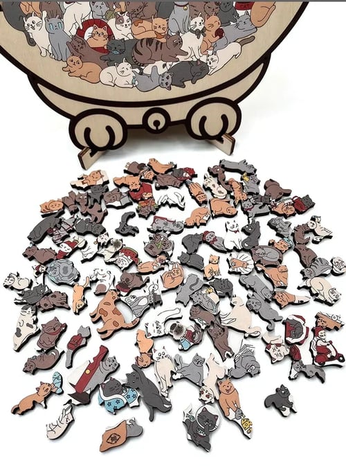 Calming Wooden Puzzle for Cat Lovers - Lamylie