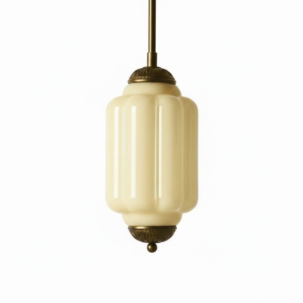Vintage Milk Glass Pendant Lamp with Wavy Edge | Scandinavian Atmosphere Lighting for Kitchen and Bedroom - Lamylie