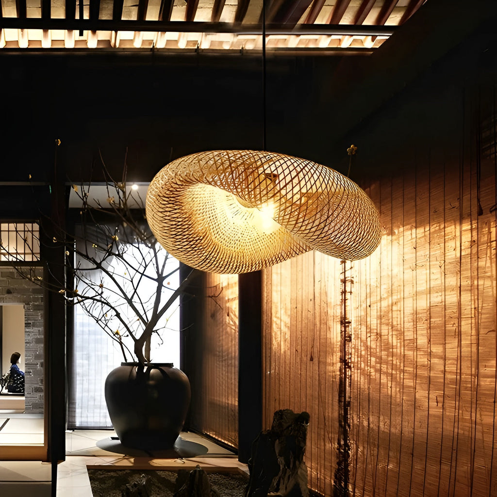 Organic-Style Bamboo Pendant Lamp with Natural Design - Lamylie