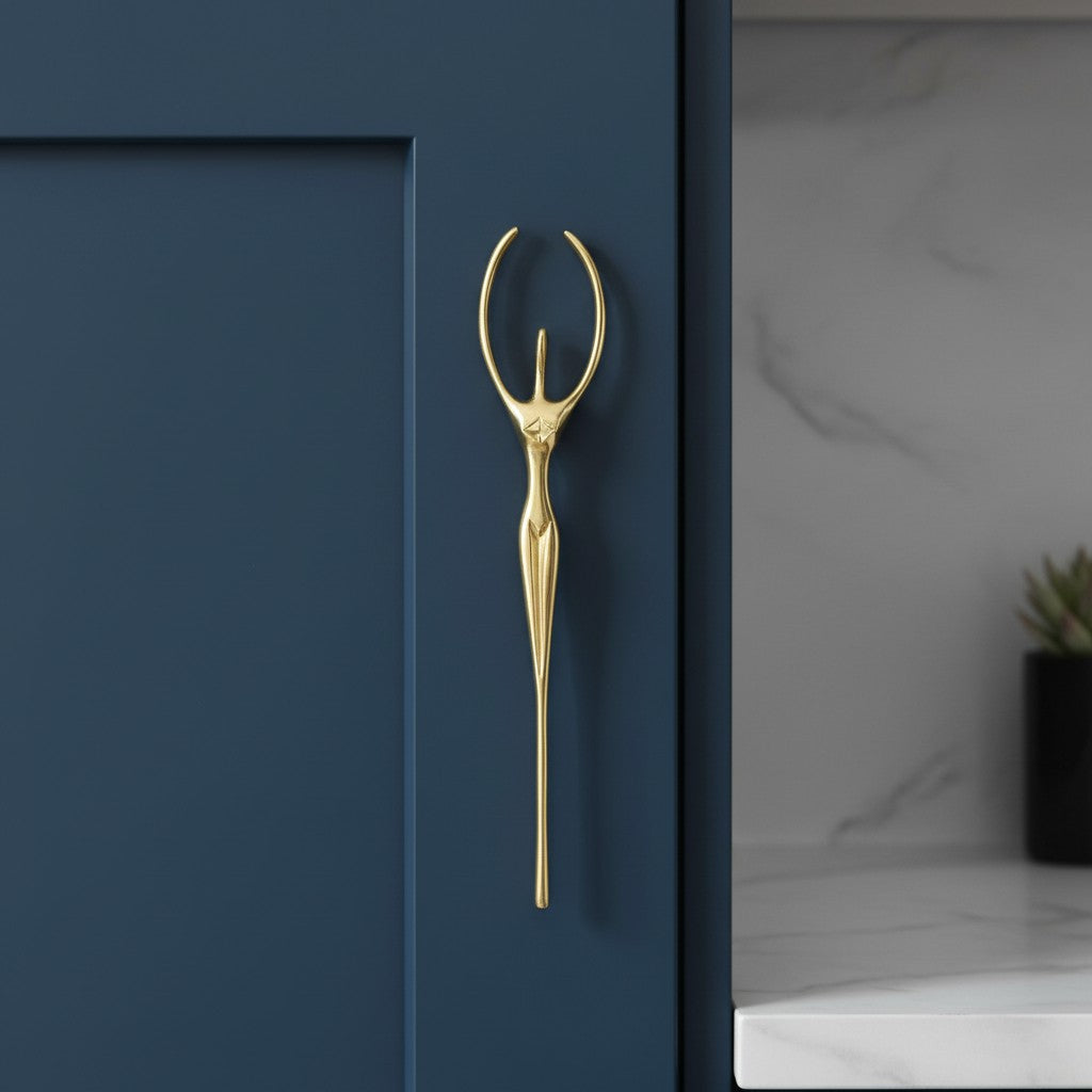 Minimalist Cabinet Handle - Brass Silver Pink - Scandinavian Design Furniture - Lamylie