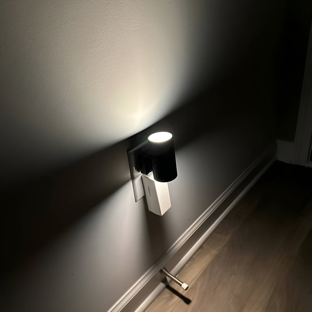 Adjustable LED Night Lamp Plug-in with Rotary Dial – Soft White Glow - Lamylie