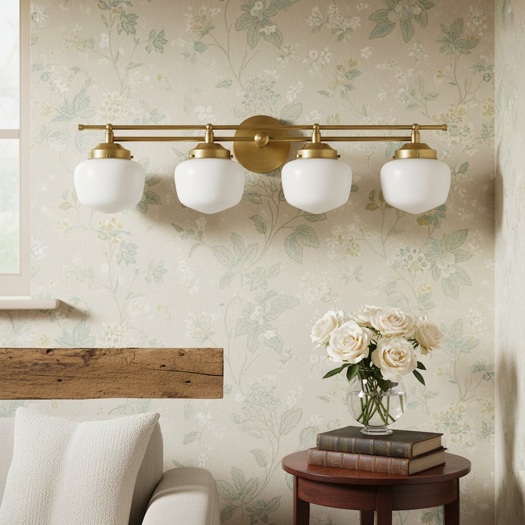 Globe Wall Lamp Classic Bathroom Schoolhouse Lighting Matte Opal Glass for Mirror and Sink - Lamylie