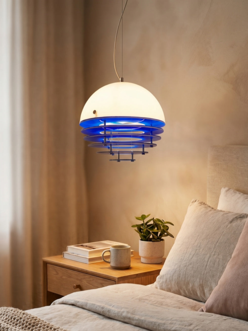 Stylish Pendant Lamp Bauhaus Design Orange-White Ambient Lighting for Modern Interiors - Lamylie