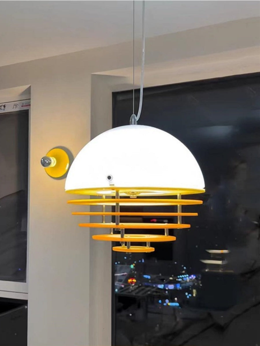 Stylish Pendant Lamp Bauhaus Design Orange-White Ambient Lighting for Modern Interiors - Lamylie