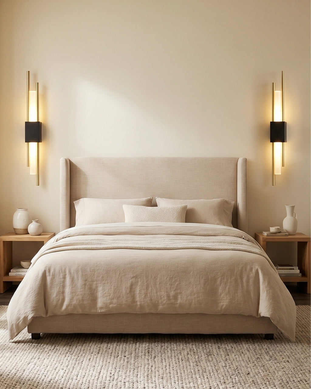 Skandinavische Minimalistische Wandleuchte | Modernes vertikales Design mit gerichteter LED-Beleuchtung | Schwarz Gold - Lamylie