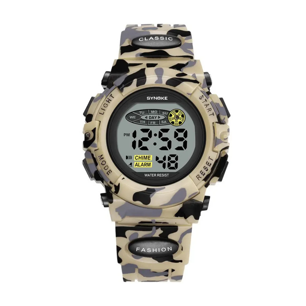 Montre numérique étanche et résistante aux chocs pour enfants | Fonction date, alarme et chronomètre | Montre de sport éducative avec éclairage | Bracelet en silicone PU pour garçons et filles de 6 à 15 ans - Lamylie