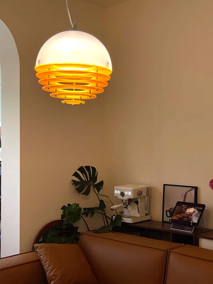 Stylish Pendant Lamp Bauhaus Design Orange-White Ambient Lighting for Modern Interiors - Lamylie
