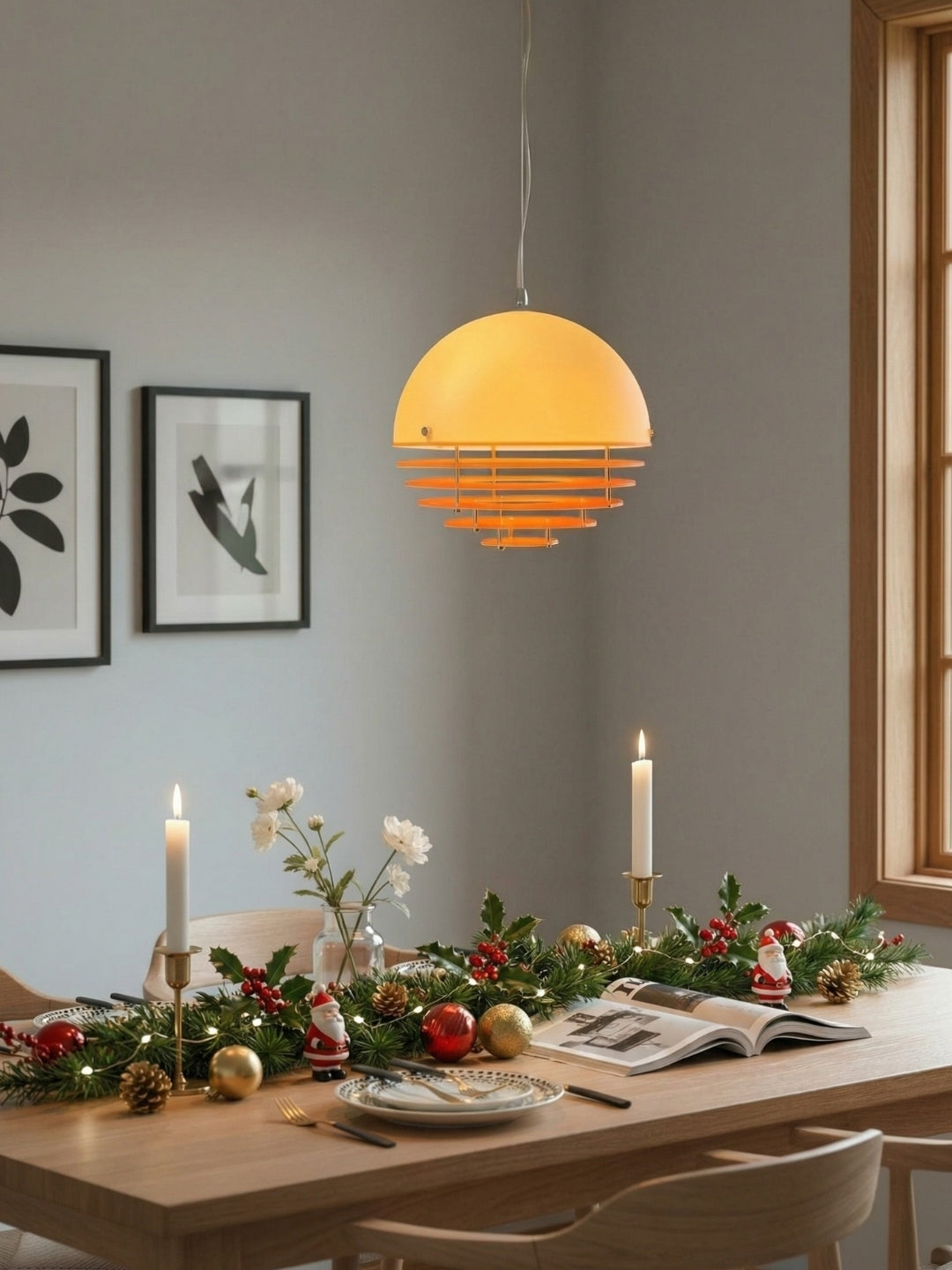 Stylish Pendant Lamp Bauhaus Design Orange-White Ambient Lighting for Modern Interiors - Lamylie