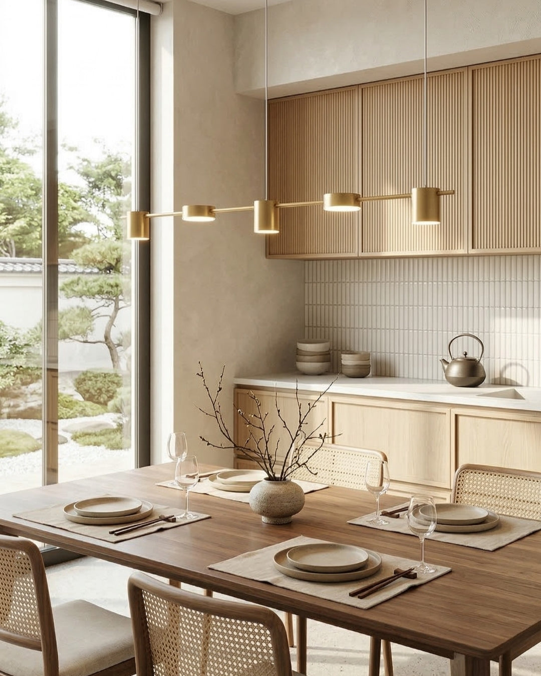 Linear LED Pendant Lamp Helios | Modern Lighting with Metal and Acrylic for Dining Room and Living Room - Lamylie