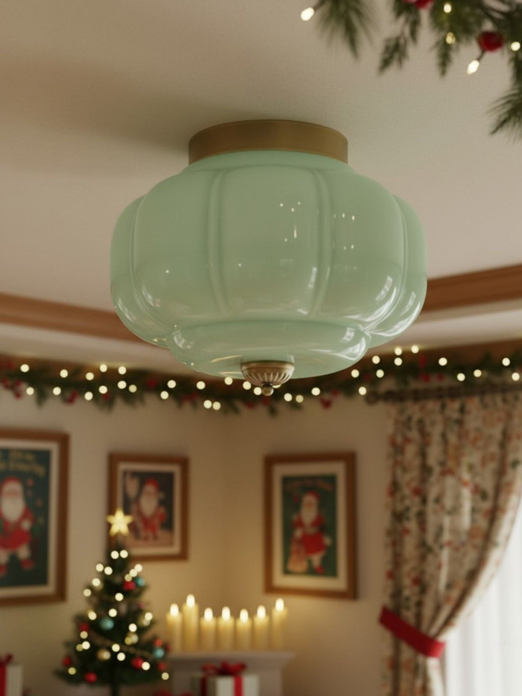 Ceiling Lamp Milk Glass Shade Modern Lighting Scandinavian Style Living Room Dining Room Bedroom Flush Mount - Lamylie