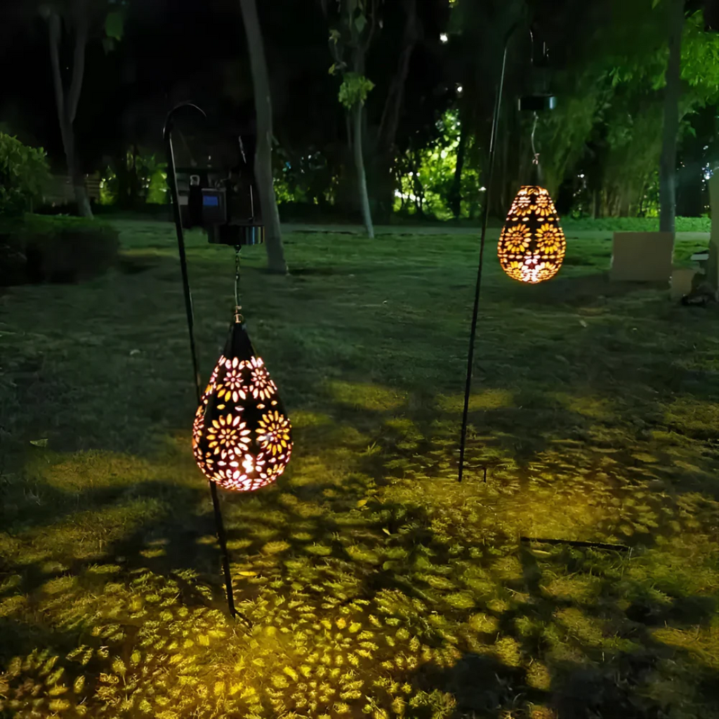 Black Stainless Steel Solar Garden Light with LED - Dusk to Dawn - Lamylie