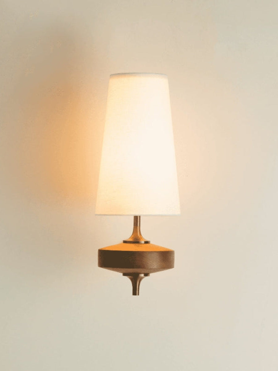 Retro Wall Lamp with Fabric Shade | Vintage Lighting for Bedroom - Lamylie