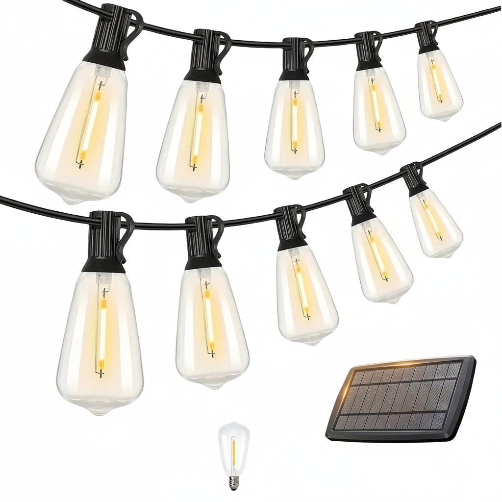 Solara Solarny łańcuch świetlny LED — długość 100-Foot, ściemniane żółte żarówki ST38