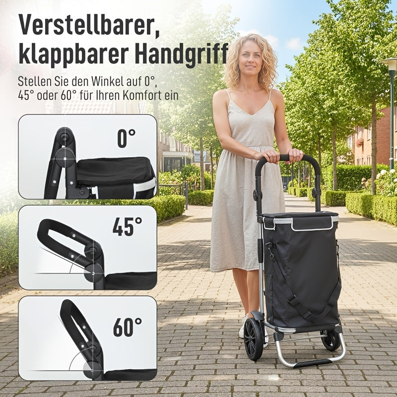 Hopfällbar 3-i-1-shoppingvagn med kylfack - Lamylie