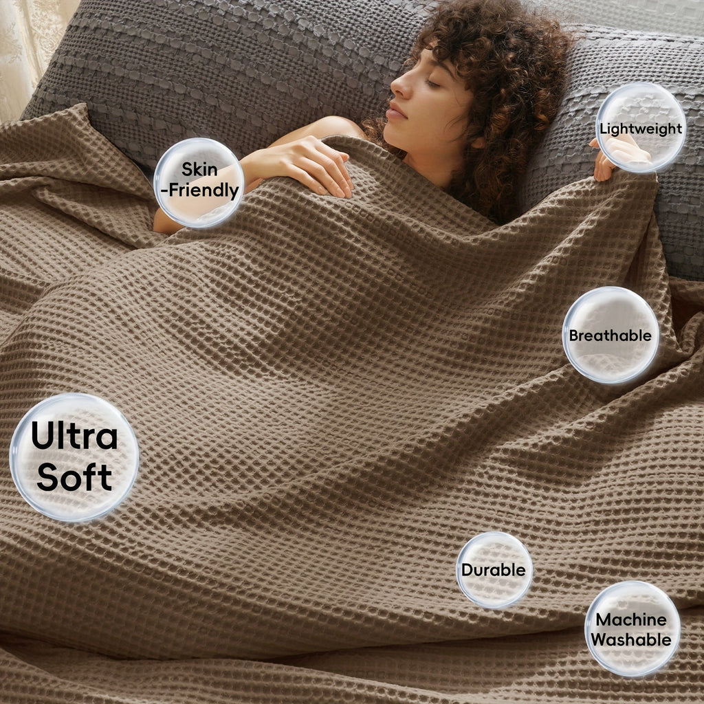 Coperta waffle accogliente Cloudweave — Tessuto leggero, resistente e adatto all’uso quotidiano