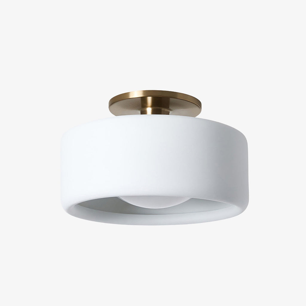 Keramische plafondlamp in Scandinavisch design met halfronde porseleinen kap - Lamylie