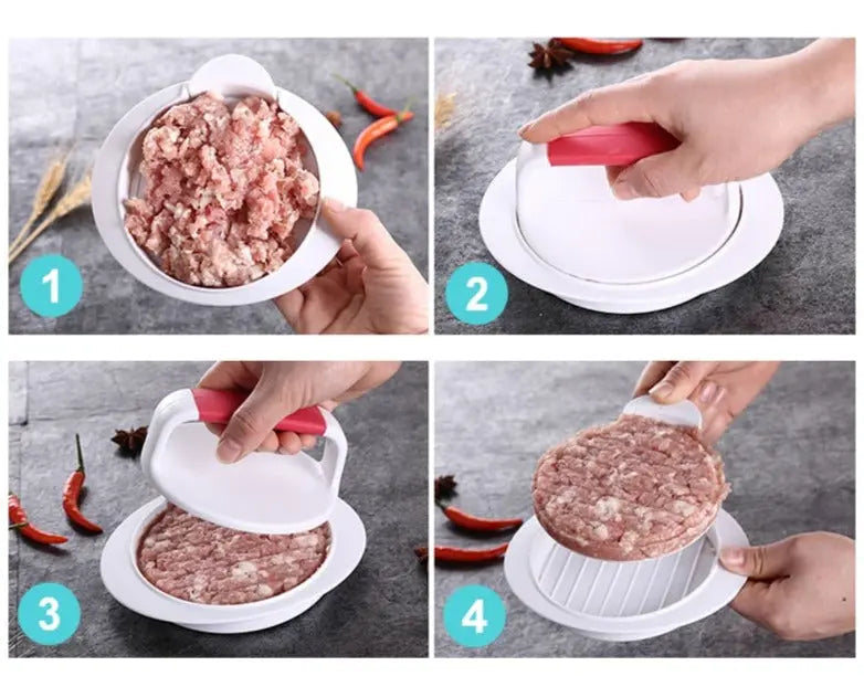 Hamburgerpers | Gelijkmatige vorm | Antiaanbaklaag | Hamburgerpers - Lamylie