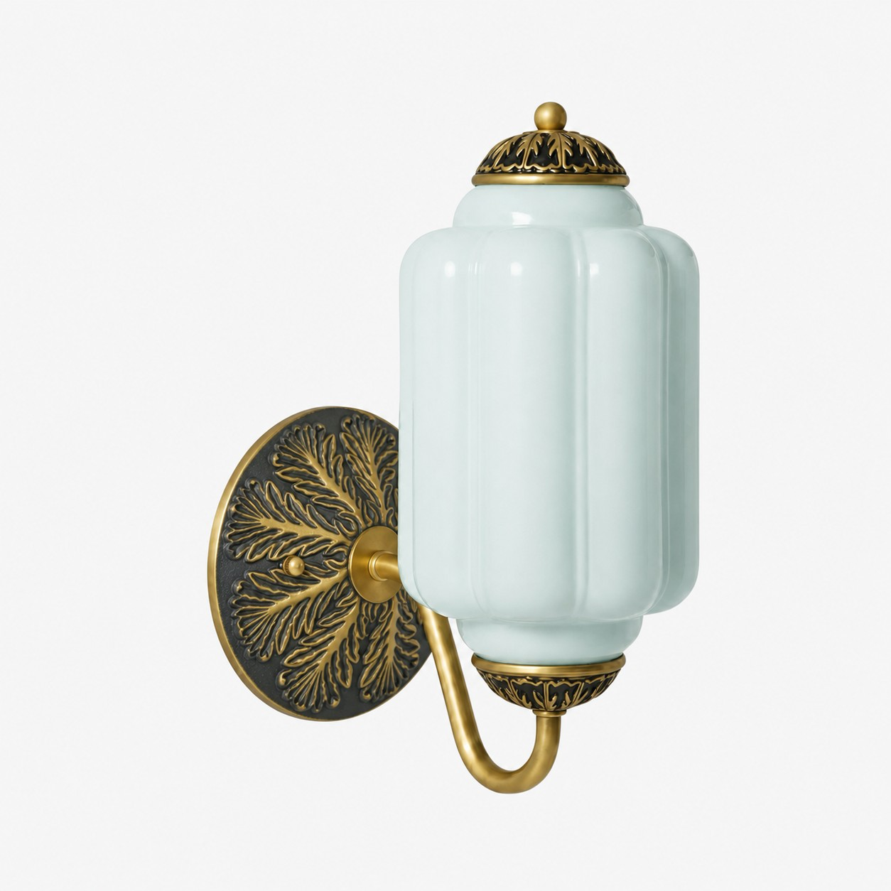 Eloise Vintage Scalloped Milk Glass Wall Sconce - Modern Accent Lighting for Bathroom and Bedroom