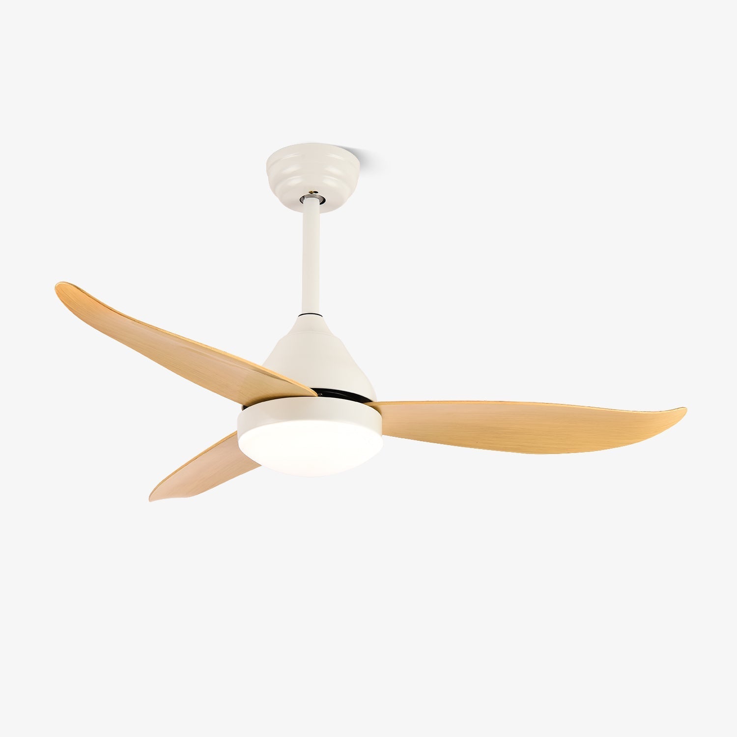 Ventilator de tavan modern Fia cu iluminare, 3 viteze, telecomandă, ø106 cm, culoare lemn alb-negru – Lamylie