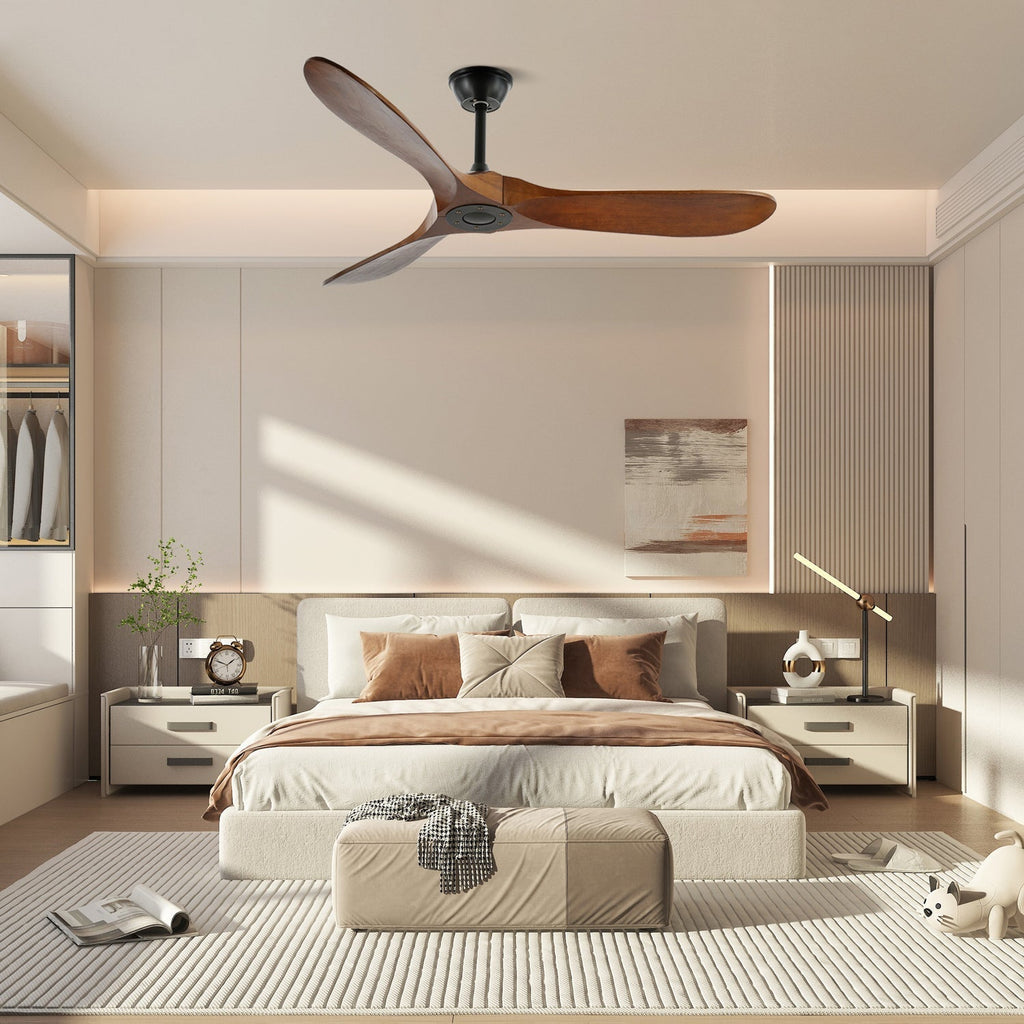 Takvifte i tre med fjernkontroll | 6 hastigheter og 35 W motor | 106 cm eller 132 cm – Lamylie