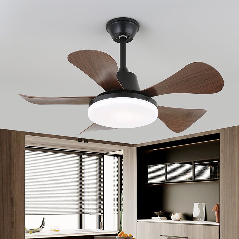 Stropní ventilátor s osvětlením a dálkovým ovládáním – stylový design s dřevěnými lopatkami – energeticky úsporné LED osvětlení – nastavitelné rychlosti – Lamylie
