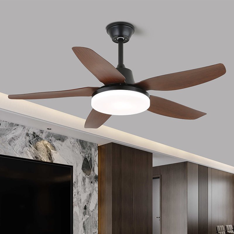 Stropní ventilátor s osvětlením a dálkovým ovládáním – stylový design s dřevěnými lopatkami – energeticky úsporné LED osvětlení – nastavitelné rychlosti – Lamylie