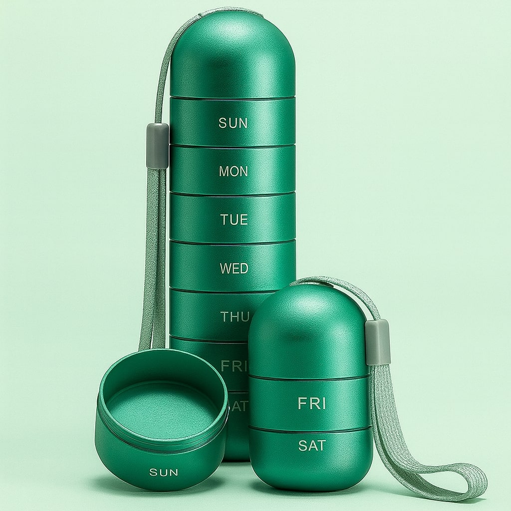 Compact Aluminum Pill Organizer - Lamylie