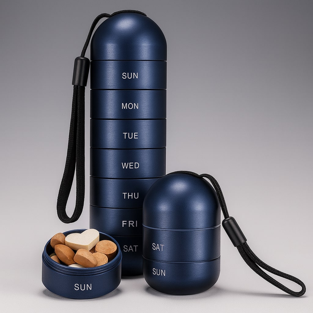 Compact Aluminum Pill Organizer - Lamylie