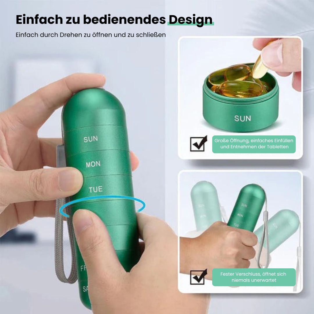 Compact Aluminum Pill Organizer - Lamylie