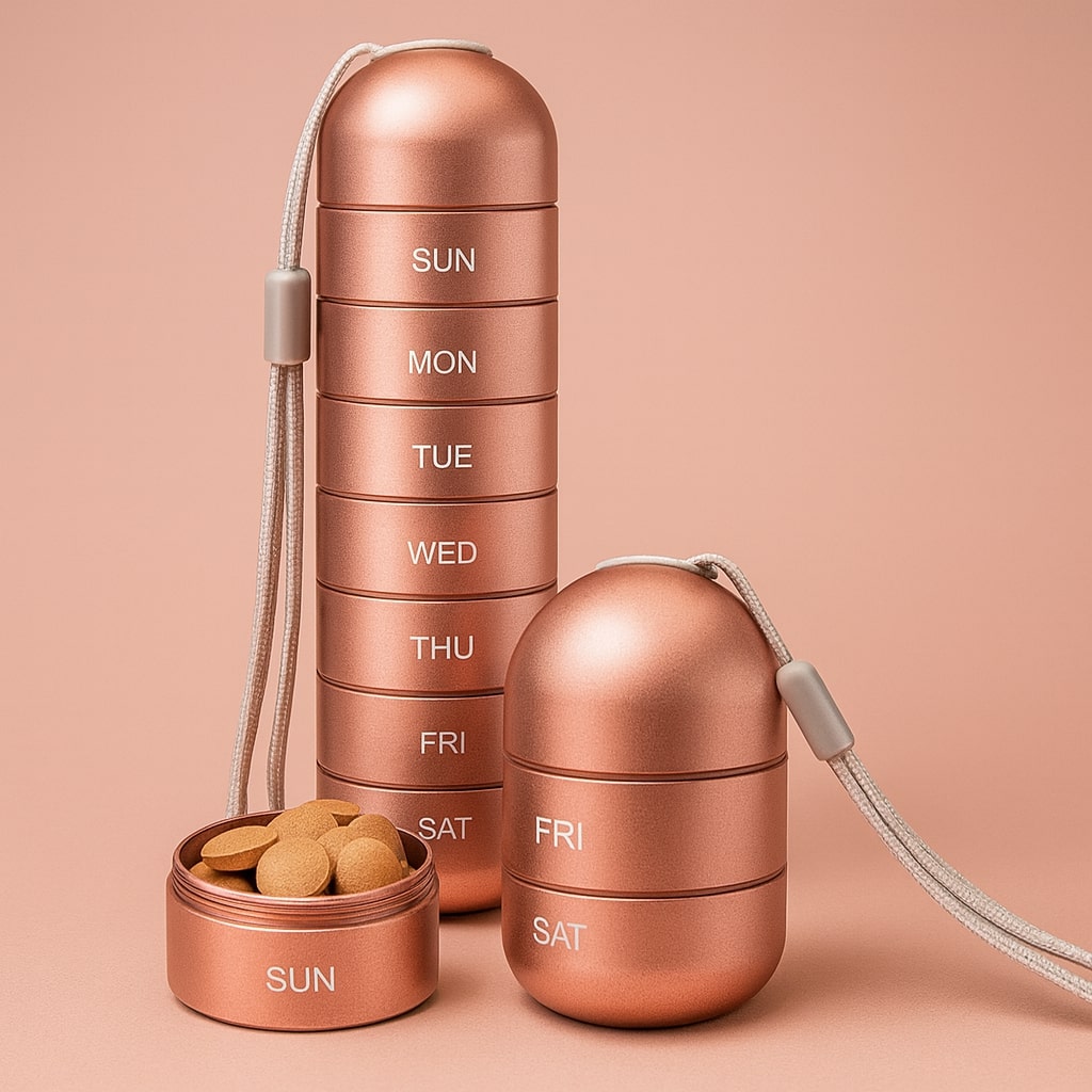 Compact Aluminum Pill Organizer - Lamylie