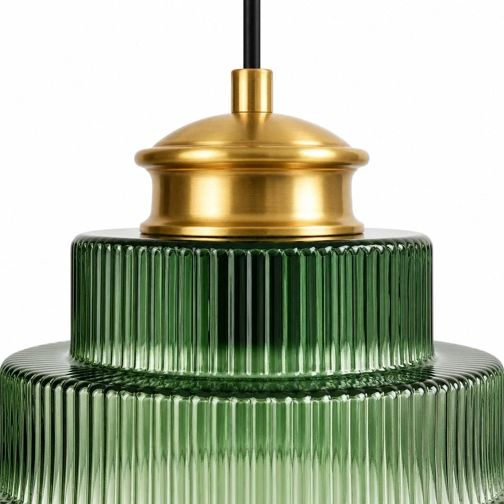 Glass Pendant Lamp Striped Colored Glass Bottle Model Scandinavian Lighting for Dining Room Living Room Kitchen Island - Lamylie