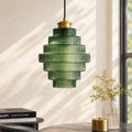 Glass Pendant Lamp Striped Colored Glass Bottle Model Scandinavian Lighting for Dining Room Living Room Kitchen Island - Lamylie