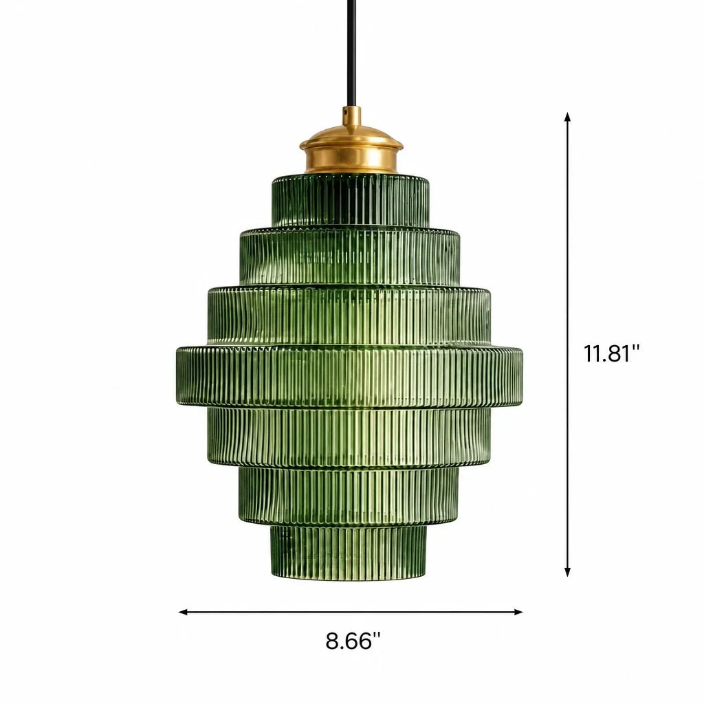Glass Pendant Lamp Striped Colored Glass Bottle Model Scandinavian Lighting for Dining Room Living Room Kitchen Island - Lamylie
