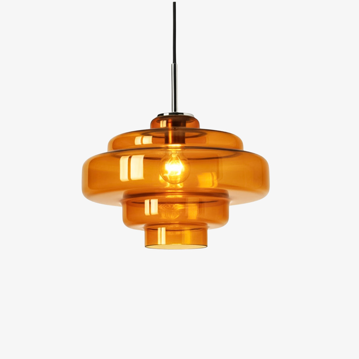 Colored Glass Pendant Lamp with Adjustable Suspension | Modern Light Point for Dining Room Kitchen Living Room - Lamylie