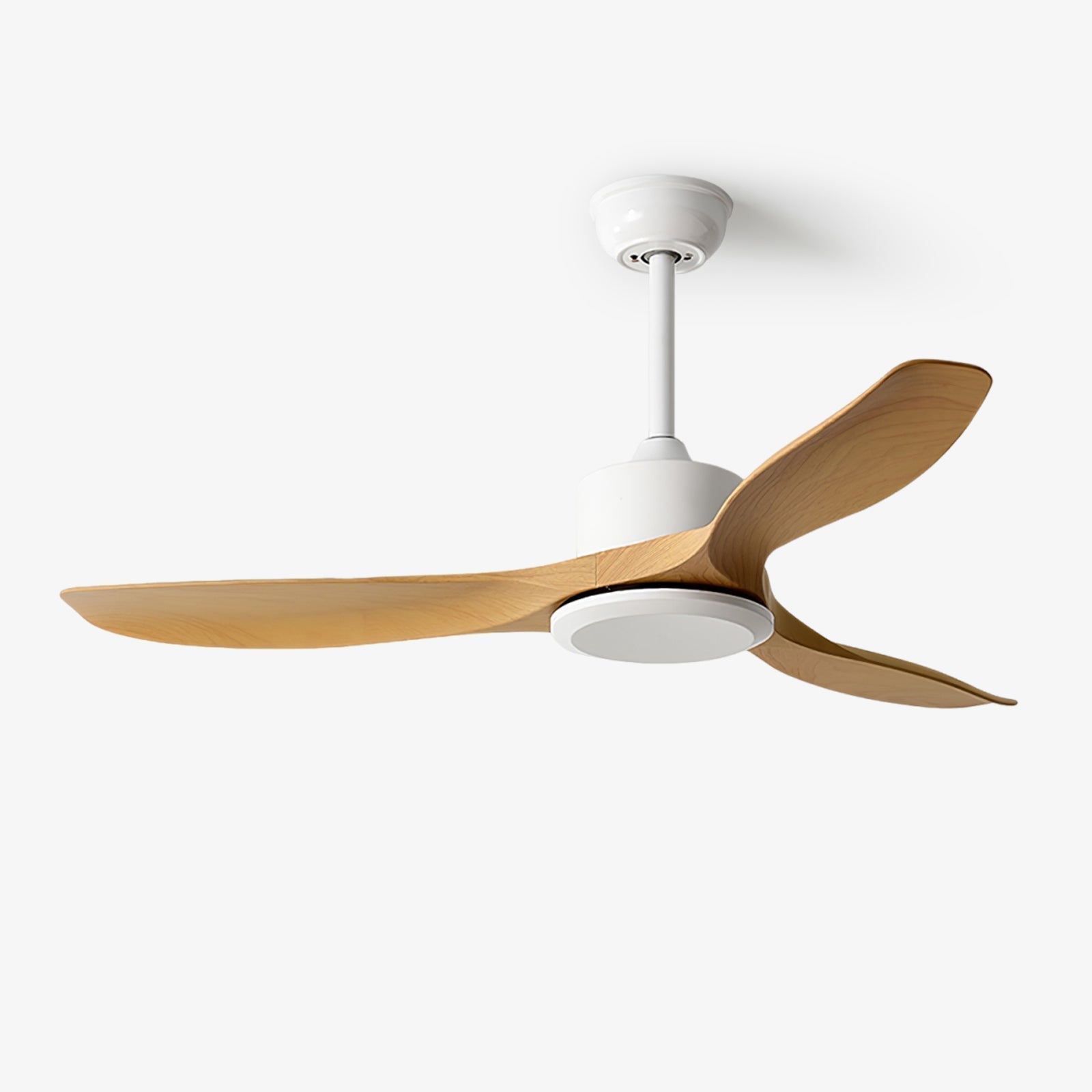 Minimalistinen puinen kattotuuletin, 106–132 cm, kaukosäädin, 5 nopeutta, suunnanvaihdolla varustettu kuparimoottori, AC 110–240 V – Lamylie