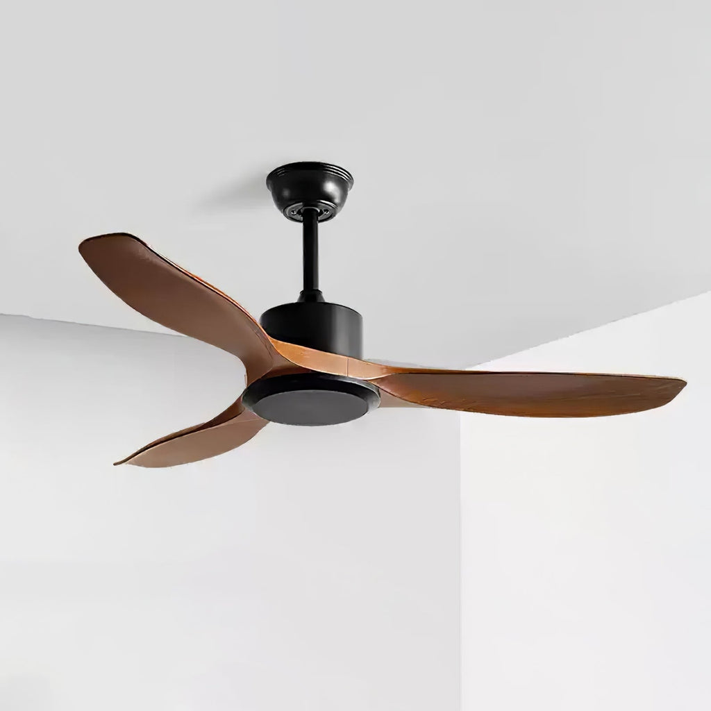 Minimalistinen puinen kattotuuletin, 106–132 cm, kaukosäädin, 5 nopeutta, suunnanvaihdolla varustettu kuparimoottori, AC 110–240 V – Lamylie