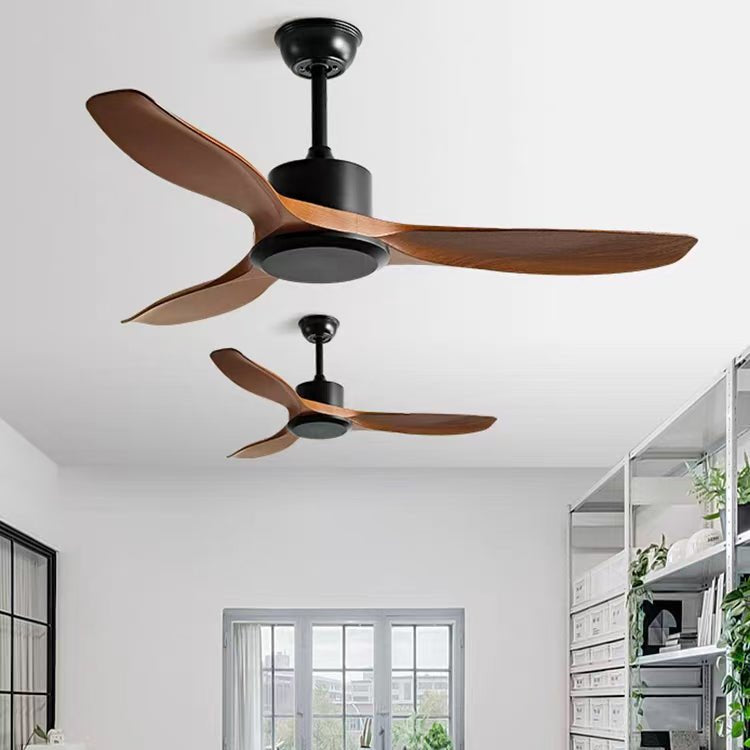 Minimalistinen puinen kattotuuletin, 106–132 cm, kaukosäädin, 5 nopeutta, suunnanvaihdolla varustettu kuparimoottori, AC 110–240 V – Lamylie