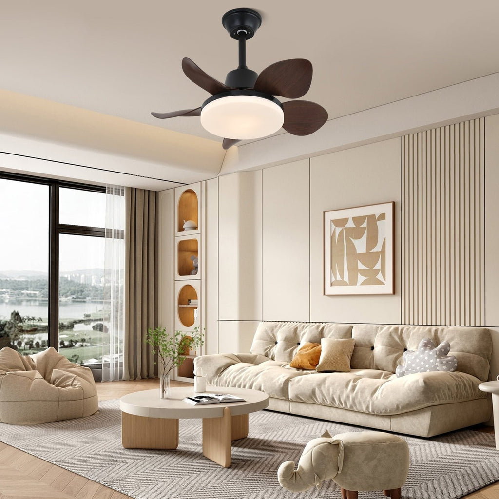 Ventilateur de plafond moderne Veyra avec lampe et 6 vitesses | Diamètre : 71 cm | Télécommande - Lamylie