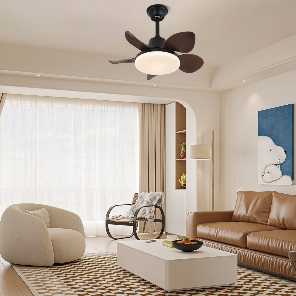 Ventilateur de plafond moderne Veyra avec lampe et 6 vitesses | Diamètre : 71 cm | Télécommande - Lamylie