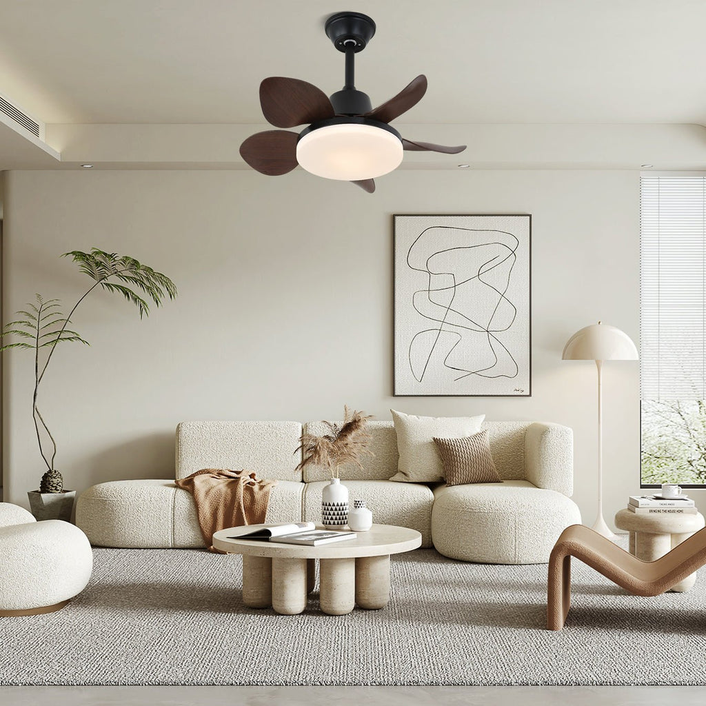 Ventilateur de plafond moderne Veyra avec lampe et 6 vitesses | Diamètre : 71 cm | Télécommande - Lamylie