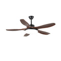 Mennyezeti ventilátor LED-világítással, 122/132 cm – DC-motor, 6 sebességfokozat, ABS-lapátok, természetes faerezetű felület, hidrografikus távirányító, 3 színhőmérséklet, integrált világítás, ventilátorfunkció, mennyezeti rögzítés – Lamylie