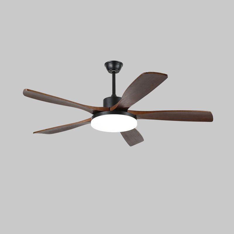 Ventilateur de plafond minimaliste avec éclairage | Imitation bois et LED | 6 réglages - Lamylie