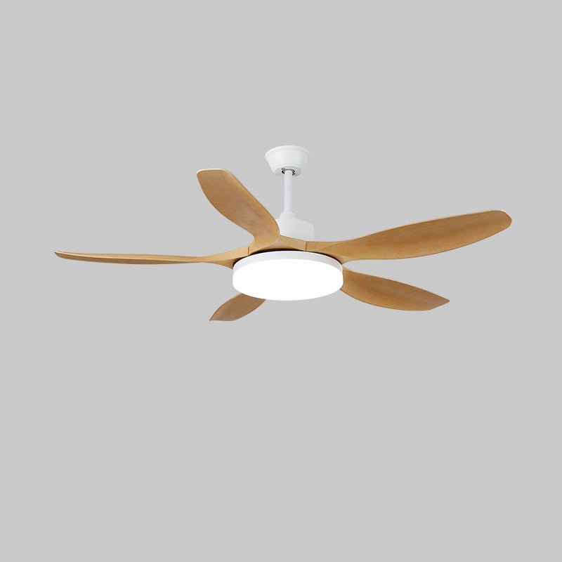 Mennyezeti ventilátor LED-világítással, 122/132 cm – DC-motor, 6 sebességfokozat, ABS-lapátok, természetes faerezetű felület, hidrografikus távirányító, 3 színhőmérséklet, integrált világítás, ventilátorfunkció, mennyezeti rögzítés – Lamylie