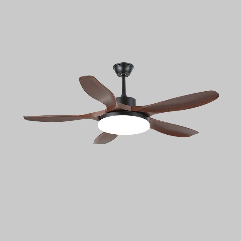 Mennyezeti ventilátor LED-világítással, 122/132 cm – DC-motor, 6 sebességfokozat, ABS-lapátok, természetes faerezetű felület, hidrografikus távirányító, 3 színhőmérséklet, integrált világítás, ventilátorfunkció, mennyezeti rögzítés – Lamylie