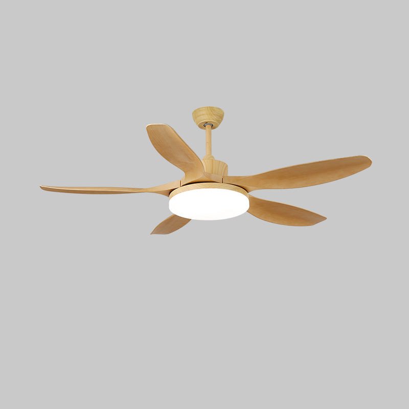 Mennyezeti ventilátor LED-világítással, 122/132 cm – DC-motor, 6 sebességfokozat, ABS-lapátok, természetes faerezetű felület, hidrografikus távirányító, 3 színhőmérséklet, integrált világítás, ventilátorfunkció, mennyezeti rögzítés – Lamylie