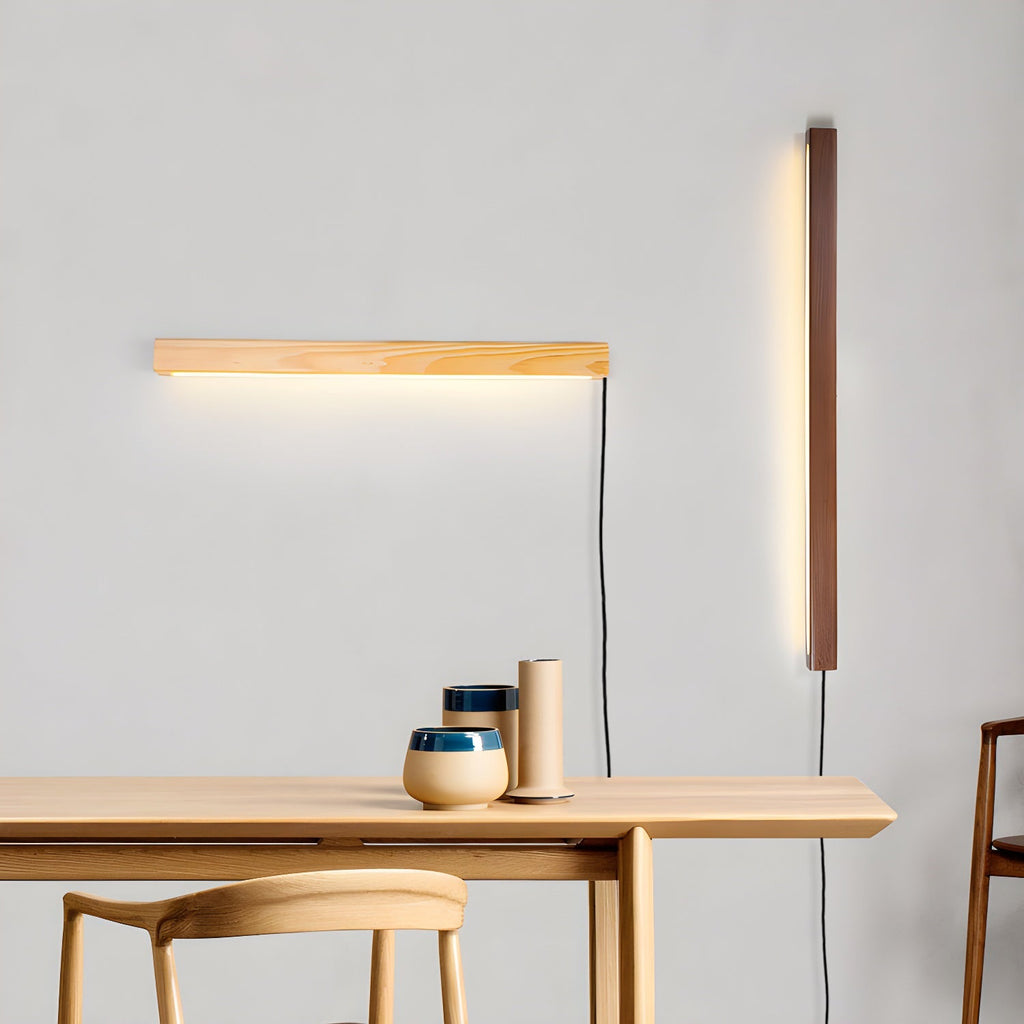 Kulatá dřevěná nástěnná lampa s LED — skandinávský design s funkcí stmívání — k dispozici ve třech velikostech – Lamylie
