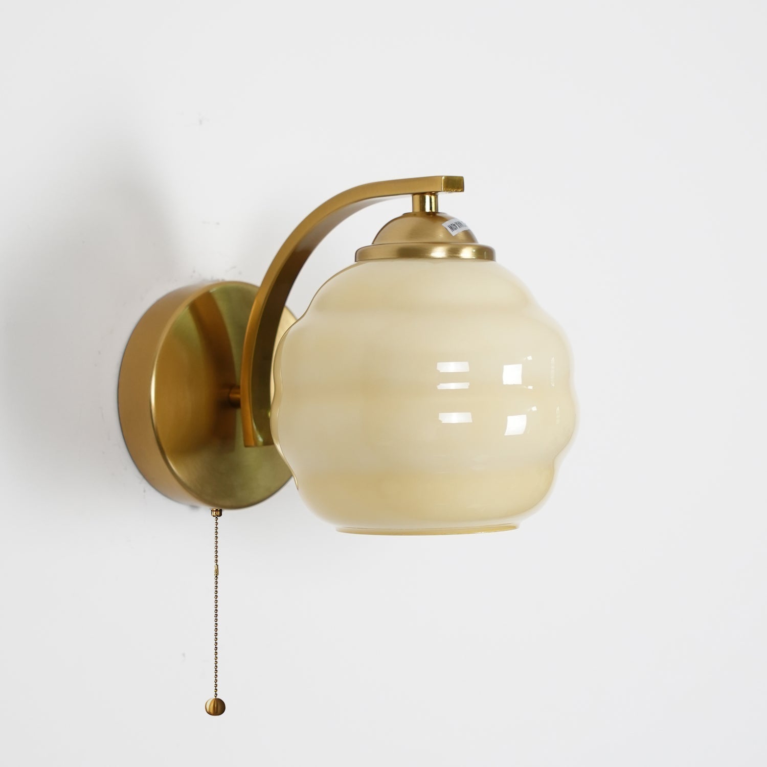 Art Deco Wall Lamp with Curved Glass Shade Vintage Style - Lamylie