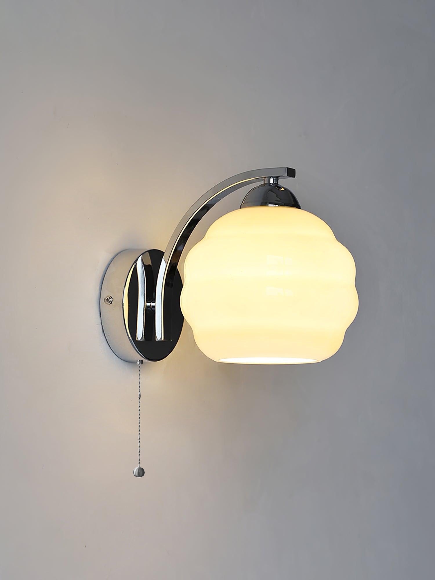 Art Deco Wall Lamp with Curved Glass Shade Vintage Style - Lamylie
