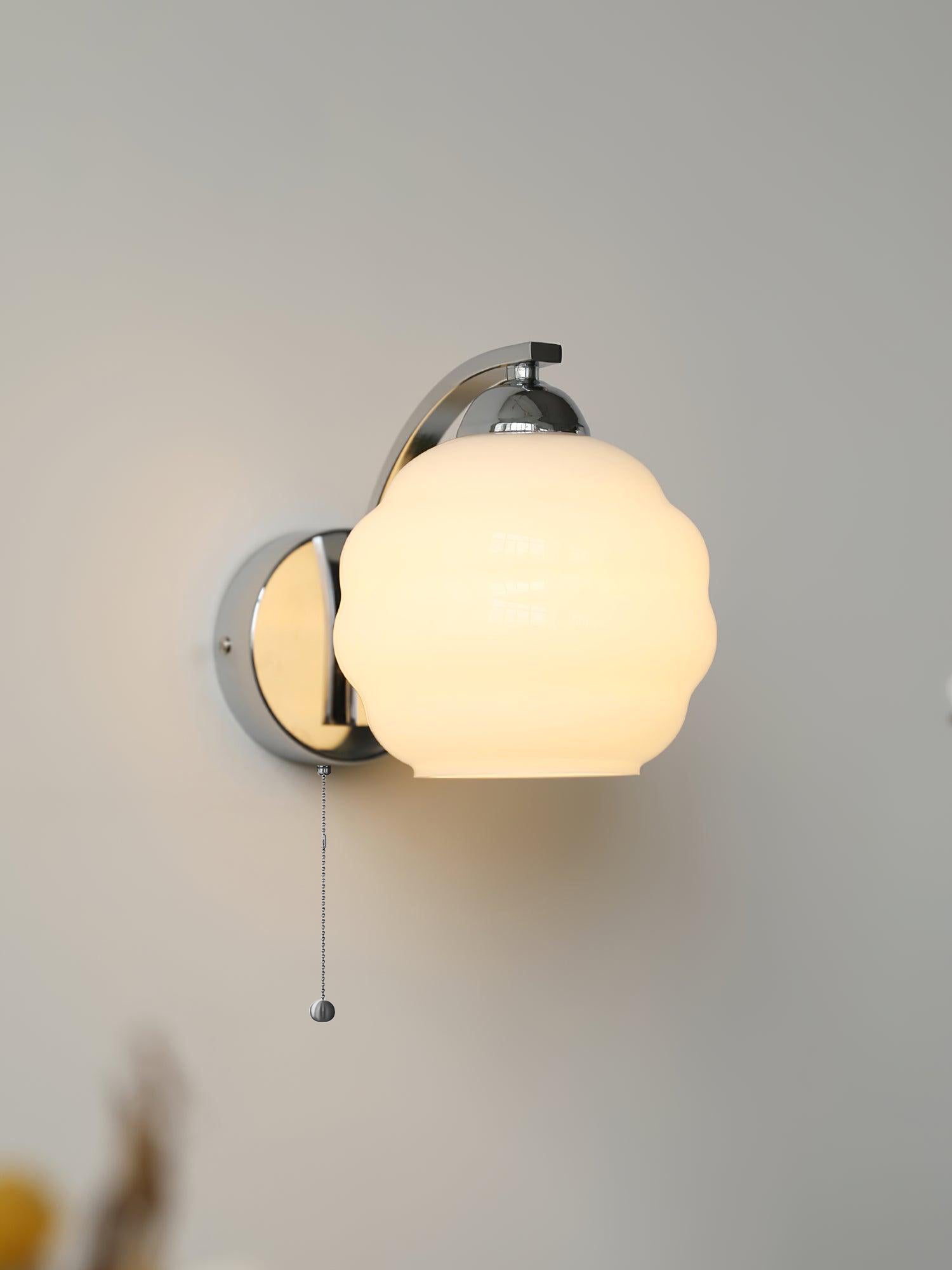 Art Deco Wall Lamp with Curved Glass Shade Vintage Style - Lamylie